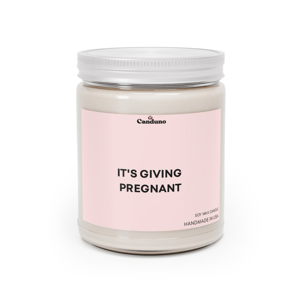 "It's Giving Pregnant" Pink Scented Jar (White Lid)