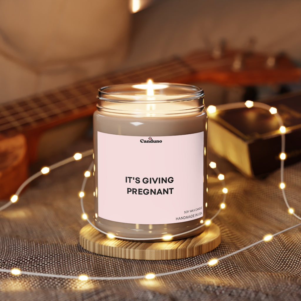 "It's Giving Pregnant" Pink Scented Jar (White Lid)