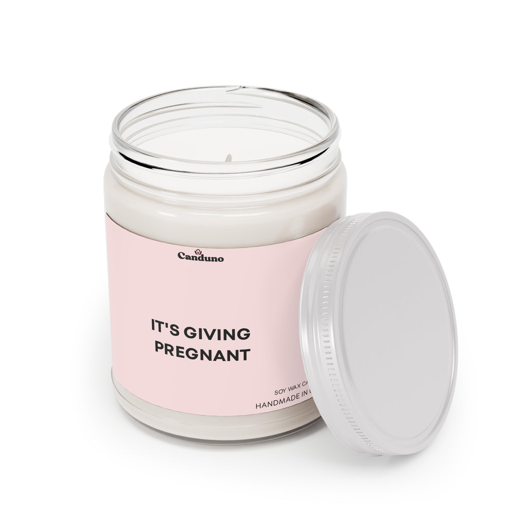 "It's Giving Pregnant" Pink Scented Jar (White Lid)